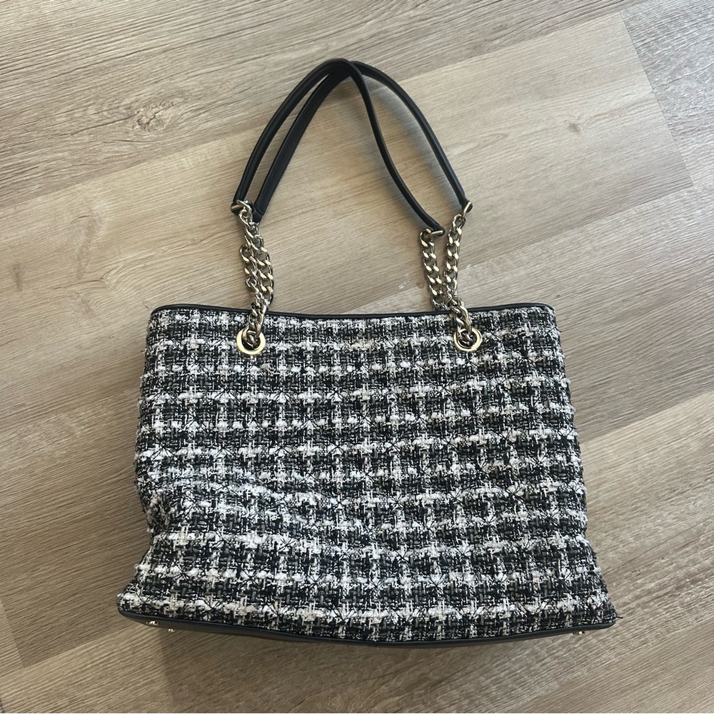 Kate Spade Black and White Tweed shoulder Bag